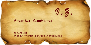 Vranka Zamfira névjegykártya